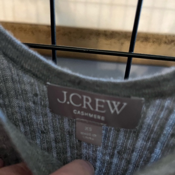 Gray Cashmere and rhinestone tank by J crew. Stretch! - Picture 6 of 9